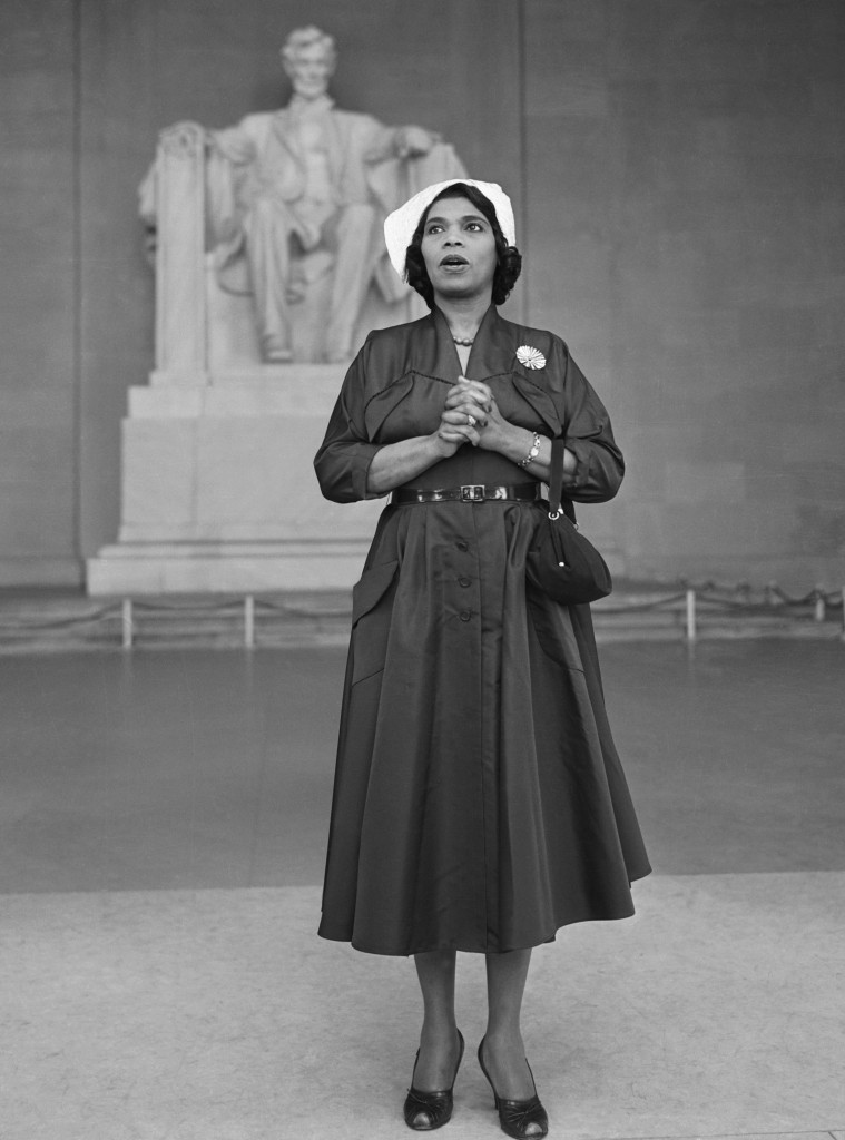 Marian Anderson Singing at the Lincoln Memorial.